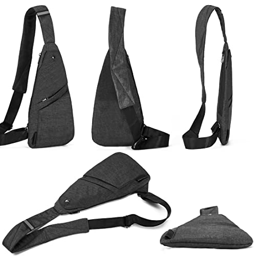 Seoky Rop Sling Bag Slim Personal Purse Pocket Small Crossbody Chest Bag - color: Dark Grey-1, size: Small