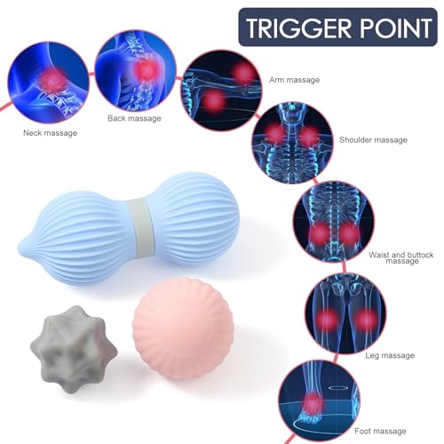 Silicone 3-Piece Massage Ball Set for Trigger Point Therapy - style: Peanut Silicone Massage Ball Set