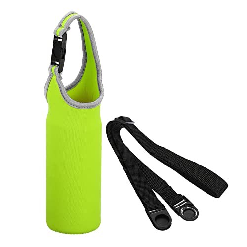 PATIKIL Water Bottle Sling Bag, Neoprene Portable Insulated Bottle Holder Carrier with Removable Adjustable Shoulder Straps - color: Green