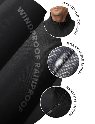 Eisctnd Mens Lightweight Quick Dry Vest Sleeveless Outerwear Utility Jacket - color: Black, size: Large