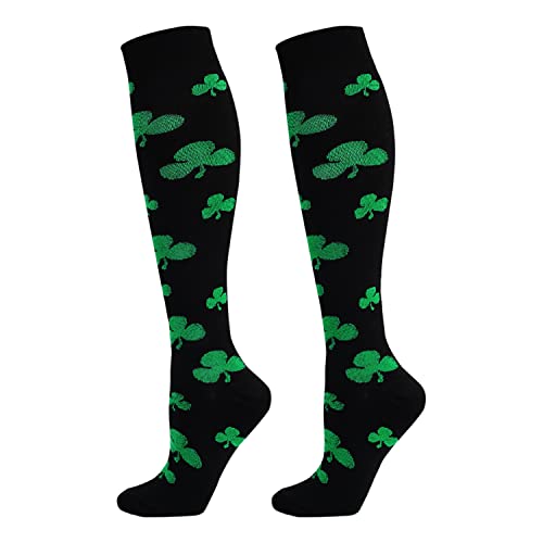 Junely Compression Socks for Women Knee High Socks Funny - color: A2-stpatricks01