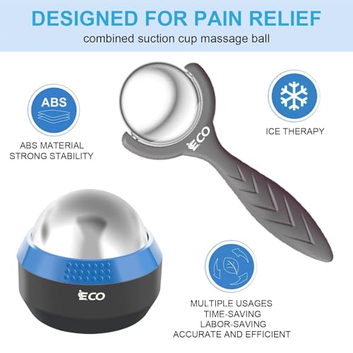 iECO Massage Ice Roller Ball Cold & Heat Therapy Plantar Fasciitis Roller - color: Set of 2