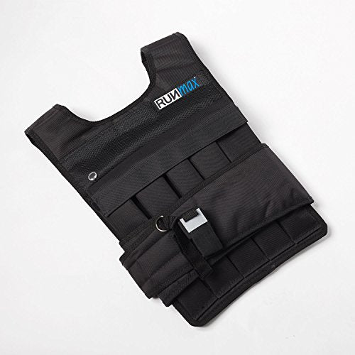 RUNmax 20LBS - 150LBS Adjustable Weighted Vest Wtih Shoulder Pads Option for Men and Women - size: 50 lbs WITHOUT SHOULDER PADS
