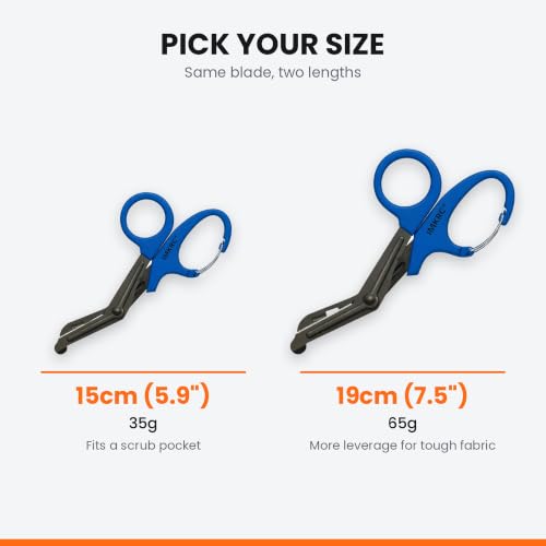 Small Trauma Shears with Clip, Nurse Bandage Scissors (Black, 15cm) - color: Black, size: 15cm