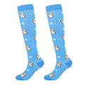 Junely Compression Socks for Women Knee High Stockings Funny Cute - color: A10dog