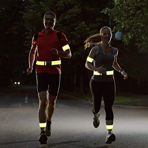 Hotop 6 Pcs Reflective Band Strap Safety Glow PT Belt High Visibility