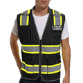 ArcRidge Reflective Safety Vest for Men and Women - High Visibility Construction Vest - Dual Tone Reflective Strips - color: Black-custom, size: Medium