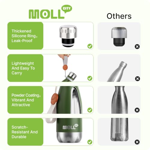 Small Water Bottles for Kids -9 oz Stainless Steel Theroms,Grass Green - color: Grass Green, size: 9 Ounces