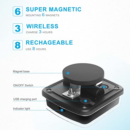 Agrieyes W02 Magnetic Flashing Lights, Wireless Strobe Lights, Amber/White - color: Amber/White