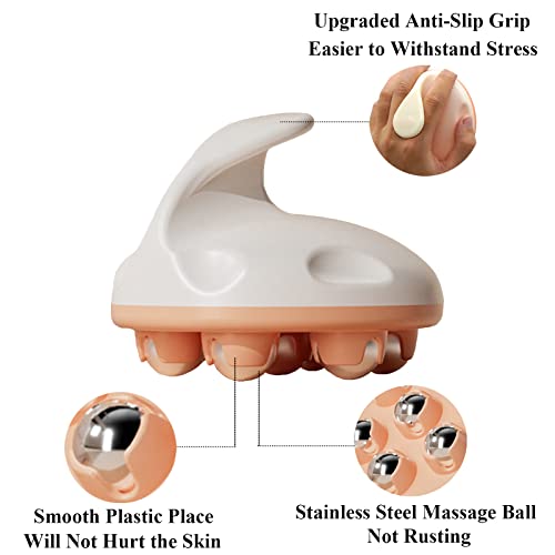 WMM Hand Held Massager, Full Body Massage Tool with Roller Ball Massager Manual 360-degree-roller for Muscle Back Neck Joint Foot Shoulder Leg Pain Relief with Portable Design - color: Green