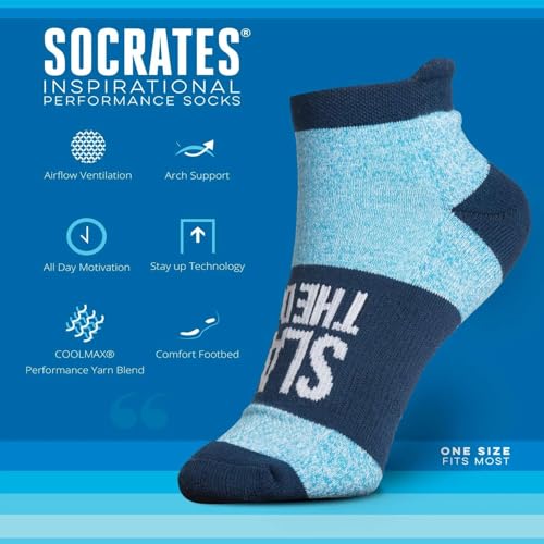 Gone For a Run Motivational Ankle Running Socks - Affirmation Runners Gifts - color: Slay the Day