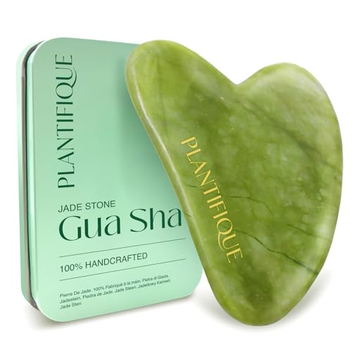 PLANTIFIQUE Jade Gua Sha Facial Tools – Lymphatic Drainage Face Massager - color: Jade, size: 1 Count (Gua Sha)