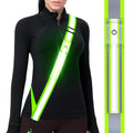 Fokia Kunbio LED Reflective Running Gear High Visibility Reflective Belt Sash with Armband for Walking at Night,Adjustable Running Safety Gear Light Up Running Belt for Runners Walkers Men Women - color: Green