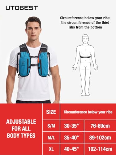 UTOBEST Running Vest Lightweight Hydration Pack 10L UTR110 - color: Black (with 2L Bladder), size: SM (Chest Size:30-35inch)