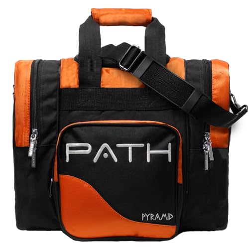 Pyramid Path Pro Deluxe Single Bowling Ball Tote - Holds One Ball, One Pair Shoes Up to Mens 15 - color: Orange