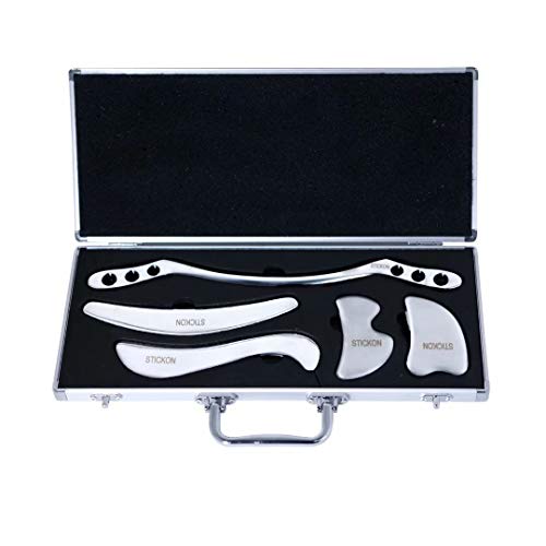 STICKON Stainless Steel Gua Sha Scraping Massage Tool Set IASTM Tools Great Soft Tissue Mobilization Tool (Q Shape) - style: Q Shape