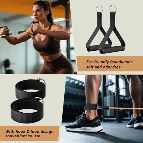 WHATAFIT Resistance Bands with Handles, 150 lb Exercise Bands Set - color: Gradient Coffee