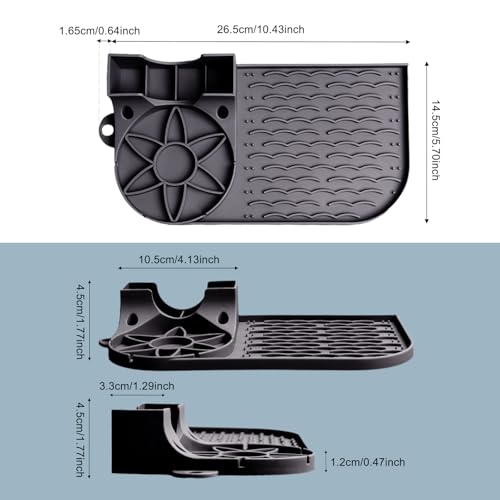 2 Pack Silicone Drying Mat for Stanley, Water Bottle Drying Rack for Holds Lids, Straws, Cups and Bottles Drain Pad for Kitchen/RV/Travel/Desktop User, Easy Clean, Non-Slip, Heat Resistant (Gray) - color: 2 Pack-grey
