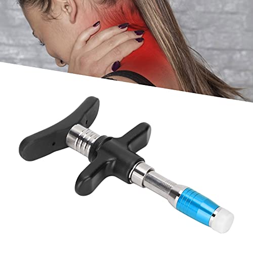 ZJchao Chiropractic Adjustment Tool, 10 Levels Manual Single Head Spinal Massager Hand Back Massage Tool Gun Device Portable Chiropractic Adjustment Tool (Blue)