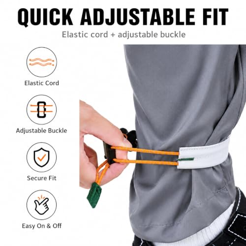 Bike Leg Strap, 4 Pack Reflective Pant Leg Straps for Biking Cycling - color: Orange