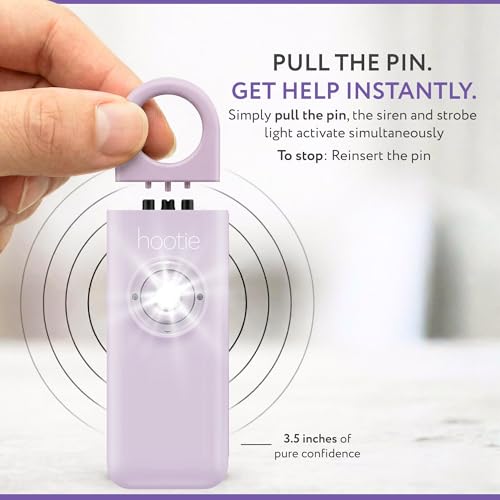 HOOTIE Personal Safety Alarm for Women, Men and Kids — 130dB Personal Alarm Keychain, Pull Pin Safety Alarm Keychain with Strobe Light, Self-Defense Alarm for Campus, Travel and Running — Lavender - color: Lavender
