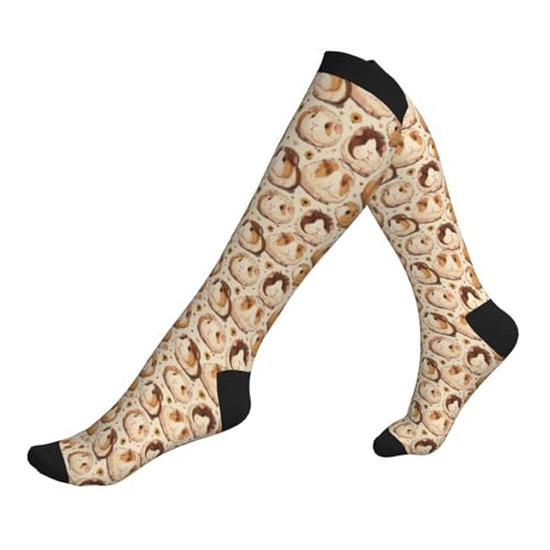 Compression Socks Knee High Support Socks Women Circulation Stockings for Athletic Running Cycling Flying - color: Guinea Pig