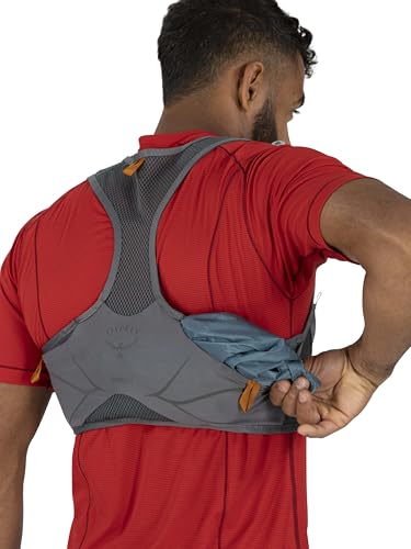 Osprey Duro LT Men's Running Hydration Vest with Hydraulics Soft Flasks - color: Phantom Grey/Toffee Orange