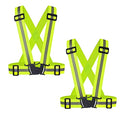2 pcs Reflective Vest, Adjustable High Visibility Reflective Safety Straps Gear for Run, Cycling,Pet Walking - color: Yellow