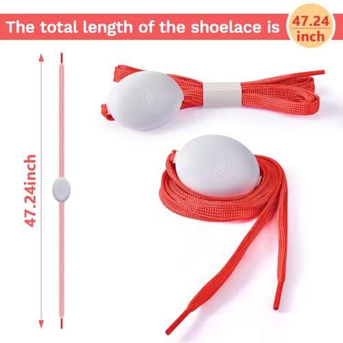 Syhood LED Light up Shoe Laces Nylon Flashing Shoelaces - color: Red