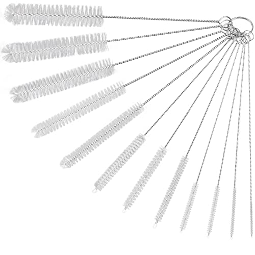 Ixiaoyoo 12 Pcs Straw Cleaner Brushes Set, 8.2 Inch Nylon Cleaning Brush - color: 8.2 Inch White