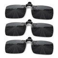 MEETSUN Polarized Clip On Sunglasses for Men Women, Fit Over Glasses - color: 3pack-black*3