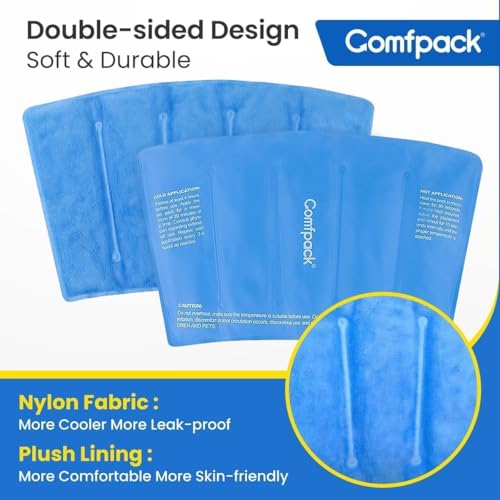 Calf Ice Pack Wrap for Shin Splints – 2-in-1 Cold Therapy & Adjustable Compression, FSA Eligible Reusable Gel Pack with Elastic Strap for Runners, Post-Surgery & Muscle Strain Comfpack