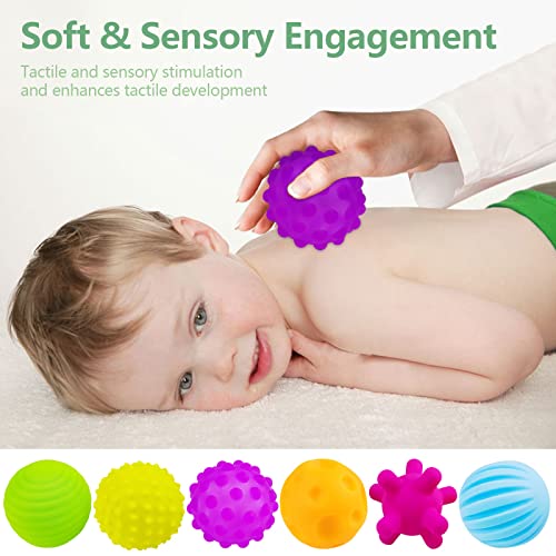 Sensory Balls for Toddlers 1-3, 10PCS Soft Textured Balls - color: Rainbow Sensory Balls