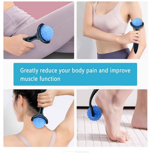 Massage Roller Ball Set Cold & Heat Therapy Tissue Relief Muscle Recovery - color: Blue Set