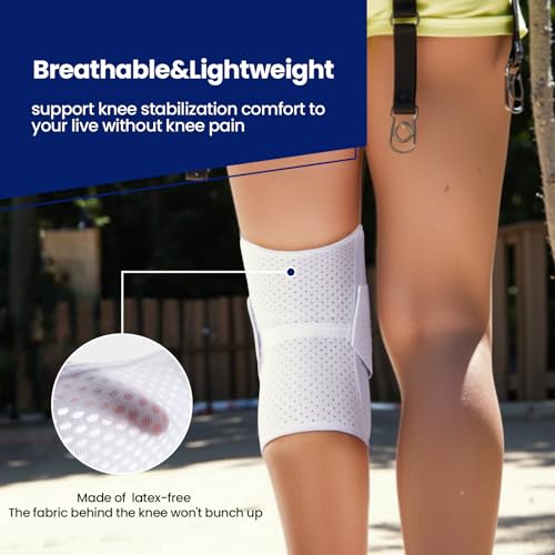 JOMVD Knee Brace for Meniscus Tear, Knee Pain Relief, Arthritis, ACL&MCL - color: White, size: XX-Large