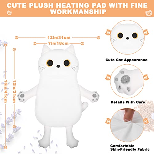 Microwave Heating Pad for Period Cramps Pain Relief, 16"×12", White Cat - size: White Cat