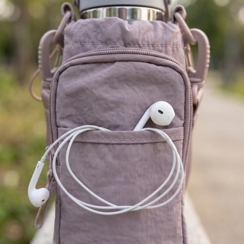 Bokelai Water Bottle Holder Bag with Strap Lightweight Crossbody Carrier Sling Bag for Hiking Camping Travelling Water Bottle Sleeve Gym Accessories - color: Pink