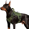 WINGOIN Tactical Dog Harness for Large Dogs,No Pull Heavy Duty Dog Harness - color: Green, size: Large: 45-80 lbs (Chest:27-37",Neck:19-25")