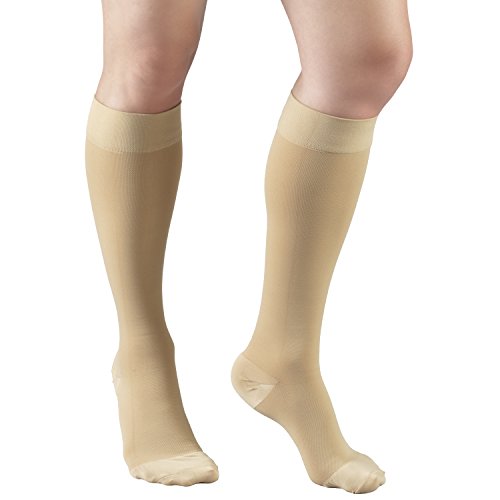 Truform 15-20 mmHg Compression Stockings, Men & Women Medical Closed Toe - color: Beige, size: 2X-Large