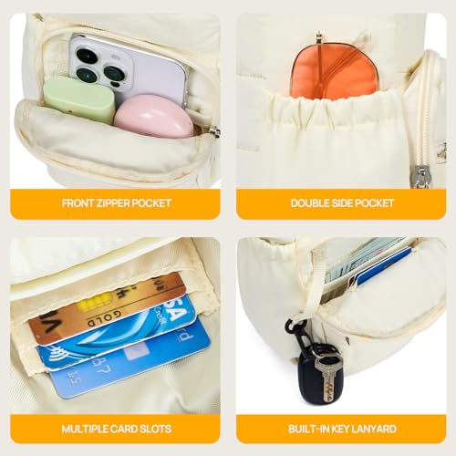 Telena Water Bottle Holder with Strap RFID Crossbody Bags for Women - color: Beige Yellow