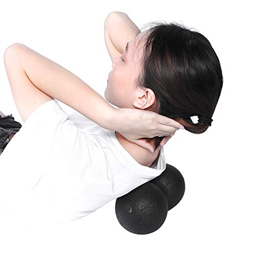 Peanut Massage Ball Roller, 24x12cm EPP Peanut Massage Ball Double Lacrosse Ball Massager Deep Tissue Massage Tool for Back, Spine and Shoulder, Muscle Recovery and Relief - color: Black, size: 24x12cm double balls