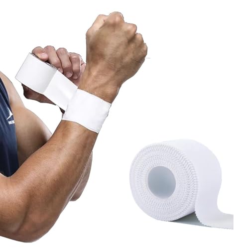 Athletic Tape White Sports 1.5 Inch 30 Feet Tearable Support for Wrist Finger Ankle Turf Football 1 Roll - size: 1 Roll 1.5 Inch 30 Feet