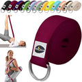 TECEUM 2 IN 1 Yoga & Mat Strap for Stretching – Cotton – 6/8/10 ft - color: Deep Raspberry, size: 6 ft