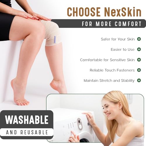 Premium Elastic Bandage Wrap (2” Wide, 25 Pack) - Nexskin Latex Free Athletic/Medical Compression Bandages Hook & Loop Fasteners at Both Ends - Lifetime Washable & Reusable Bandages - size: 25 Pack