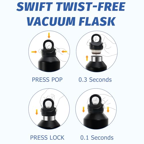 20 oz Insulated Water Bottle: Twist-Free Vacuum Stainless Steel thermal flask with Threadless Lockable Lid - Sweat-Proof & 36Hr Ice Retention - Anti-Scratch Coating & Leak Proof for Travel Gym Hiking - color: Rose