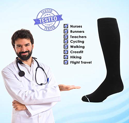 Dr. Motion 4 Pairs Compression Socks for Men, Knee High - color: Pack-brown