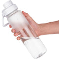 OLDLEY 32oz Water Bottle with Handle, BPA-Free Tritan Reusable Sports Water Bottle with Leak-Proof Dust Lid, Wide Mouth, Cup Holder Friendly, Half Frosted Clear Bottle for Gym,Travel, Work,Pure White - color: Pure White