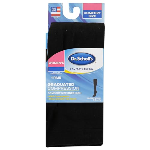 Dr. Scholl's Women's Graduated Compression Knee High Socks - color: Black (1 Pair), size: 8-12