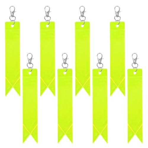 Safety Reflector Pendants - Reflective Safety Keychain Gear with Clips Use for Backpack & Running & Cycling - color: Lemon Yellow