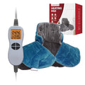 Ambershine 19''x24'' Weighted Neck & Shoulder Heating Pad, 2.5lbs with 12 Temperature Settings& 4 Auto-Off Timers, Pain Relief for Neck/Shoulder/Back(Gray&Blue) - color: 01-gray and Blue